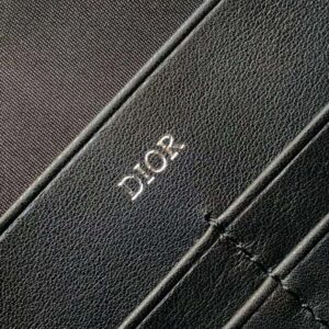 Dior Men A5 Pouch Beige and Black Maxi Dior Oblique Jacquard