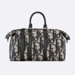 Dior Men Weekender 50 Bag Beige and Black Maxi Dior Oblique Jacquard