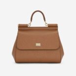 Dolce Gabbana D&G Women Medium Dauphine Leather Sicily Bag-Beige