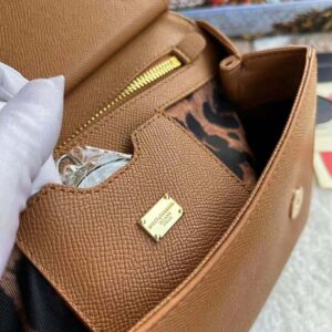 Dolce Gabbana D&G Women Medium Dauphine Leather Sicily Bag-Beige