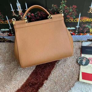 Dolce Gabbana D&G Women Medium Dauphine Leather Sicily Bag-Beige