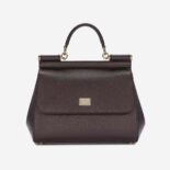 Dolce Gabbana D&G Women Medium Dauphine Leather Sicily Bag-Bordeaux