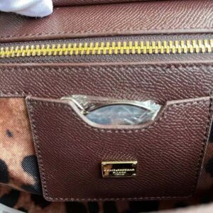 Dolce Gabbana D&G Women Medium Dauphine Leather Sicily Bag-Bordeaux