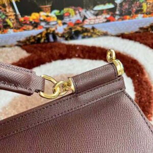 Dolce Gabbana D&G Women Medium Dauphine Leather Sicily Bag-Bordeaux