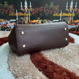 Dolce Gabbana D&G Women Medium Dauphine Leather Sicily Bag-Bordeaux