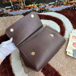 Dolce Gabbana D&G Women Medium Dauphine Leather Sicily Bag-Bordeaux