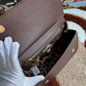 Dolce Gabbana D&G Women Medium Dauphine Leather Sicily Bag-Bordeaux