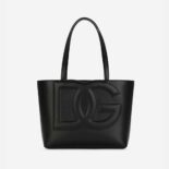 Dolce Gabbana D&G Women Small Calfskin DG Logo Bag Shopper-Black