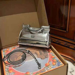 Dolce Gabbana D&G Women Small Sicily Handbag-Silver