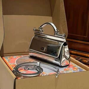Dolce Gabbana D&G Women Small Sicily Handbag-Silver