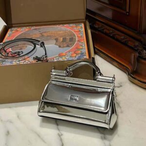 Dolce Gabbana D&G Women Small Sicily Handbag-Silver
