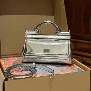 Dolce Gabbana D&G Women Small Sicily Handbag-Silver