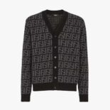 Fendi Men Black Cashmere Cardigan-FZC433APPAF05HY
