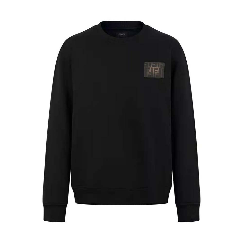 Fendi Men Black Jersey Sweatshirt-FY0178AQJ9F0QA1 2 Fendi Men Black Jersey Sweatshirt-FY0178AQJ9F0QA1