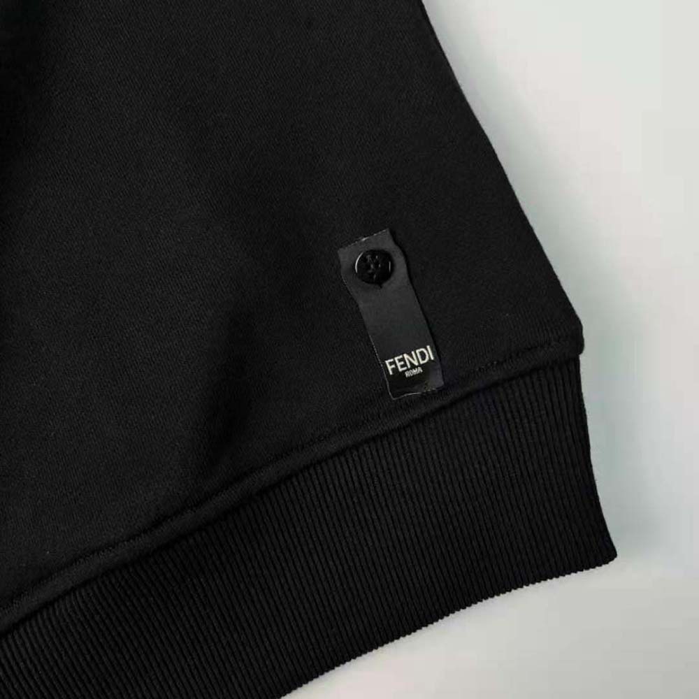 Fendi Men Black Jersey Sweatshirt-FY0178AQJ9F0QA1 6 Fendi Men Black Jersey Sweatshirt-FY0178AQJ9F0QA1