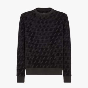 Fendi Men Black Piqué Sweatshirt-FY1077AFRJF0ABB