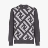 Fendi Men Gray Wool Sweater-FZX091APJKF1ML0
