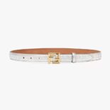 Fendi Women FF Belt Silver Leather-8C0648AQ1VF04TX