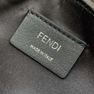 Fendi Women Fendigraphy Mini Silver Leather Mini Bag with Crystal FF Motif