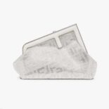 Fendi Women First Small Silver Leather Bag with Crystal FF Motif