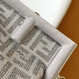 Fendi Women First Small Silver Leather Bag with Crystal FF Motif