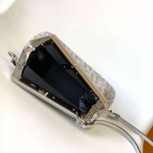 Fendi Women First Small Silver Leather Bag with Crystal FF Motif