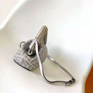Fendi Women First Small Silver Leather Bag with Crystal FF Motif