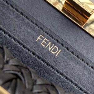 Fendi Women Peekaboo ISeeU Petite Black Padded Calfskin Leather Bag