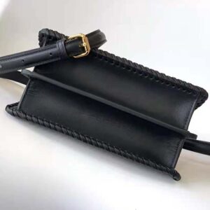 Fendi Women Peekaboo ISeeU Petite Black Padded Calfskin Leather Bag