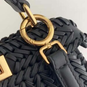 Fendi Women Peekaboo ISeeU Petite Black Padded Calfskin Leather Bag