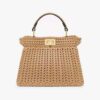 Fendi Women Peekaboo ISeeU Petite Brown Padded Calfskin Leather Bag