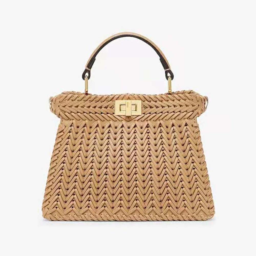 Fendi Women's Peekaboo Iseeu Small Leather Shoulder Bag Brown