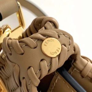 Fendi Women Peekaboo ISeeU Petite Brown Padded Calfskin Leather Bag