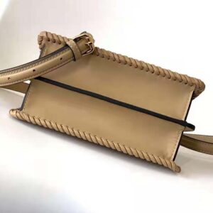 Fendi Women Peekaboo ISeeU Petite Brown Padded Calfskin Leather Bag