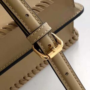 Fendi Women Peekaboo ISeeU Petite Brown Padded Calfskin Leather Bag