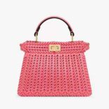 Fendi Women Peekaboo ISeeU Petite Pink Padded Calfskin Leather Bag