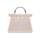 Fendi Women Peekaboo ISeeU Petite White Padded Calfskin Leather Bag