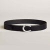 Hermes Men Luck Belt Buckle & Reversible Leather Strap 38 mm-Black