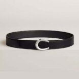 Hermes Men Luck Belt Buckle & Reversible Leather Strap 38 mm-Black