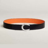 Hermes Men Luck Belt Buckle & Reversible Leather Strap 38 mm-Orange