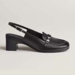 Hermes Women Infinie 50 Pump in Goatskin-Black H241046Z 02360