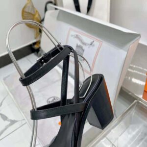 Hermes Women Ivresse 65 Sandal in Calfskin-Black H241152Z 02350