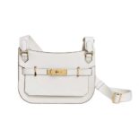 Hermes Women Jyspiere in Evercolor Leather-White/Gold