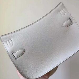 Hermes Women Jyspiere in Evercolor Leather-White/Gold