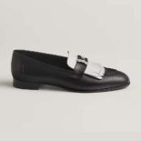 Hermes Women Royal Loafer in Goatskin and Calfskin-White H241072Z 03350