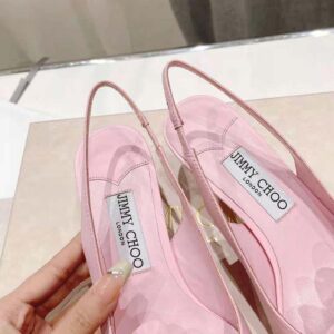 Jimmy Choo Women Amita Flowers 45 Rose Nappa Leather Sling Back Pumps with Flowers