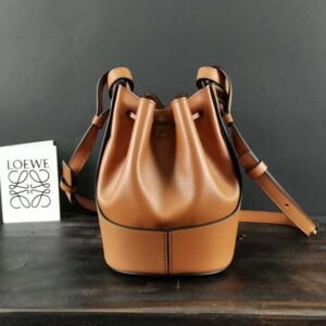 Loewe Women Mini Nano Balloon Bag in Nappa and Calfskin-Brown