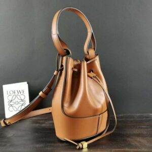 Loewe Women Mini Nano Balloon Bag in Nappa and Calfskin-Brown