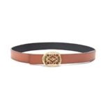 Loewe Women Reversible Anagram Ellipse Belt in Smooth Calfskin-Tan E619244X63