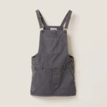 Miu Miu Women Garment-dyed Gabardine Overall Mini-dress-MF5240